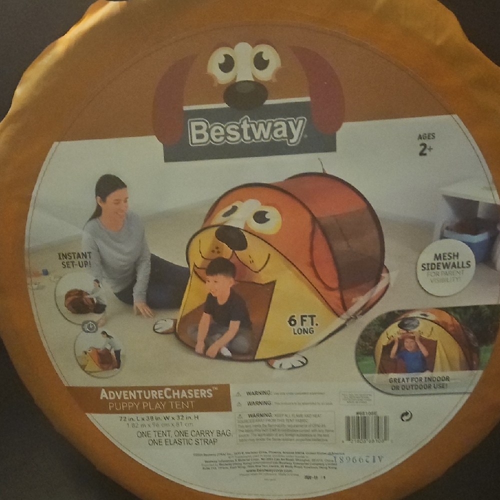 AdventureChasers Puppy Play Tent - Red and Brown